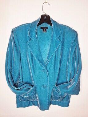 Susan Lewis "Crushed Blue Velvet" Coquette Girl, Quite Luxury, Blazer Jacket.